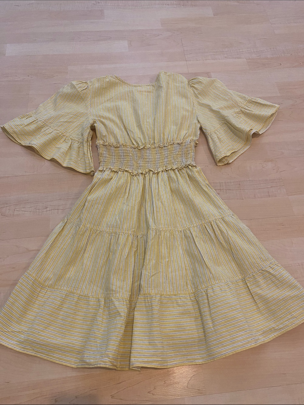 Max Studio Yellow Striped Costal Cowgirl Mini Dress Size S - Picture 3 of 6